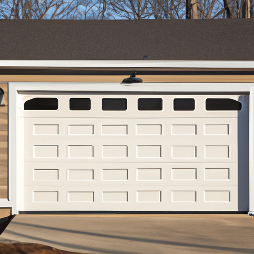 Suburban Burlington home with a raised-panel garage door on a driveway in soft morning light, no people.